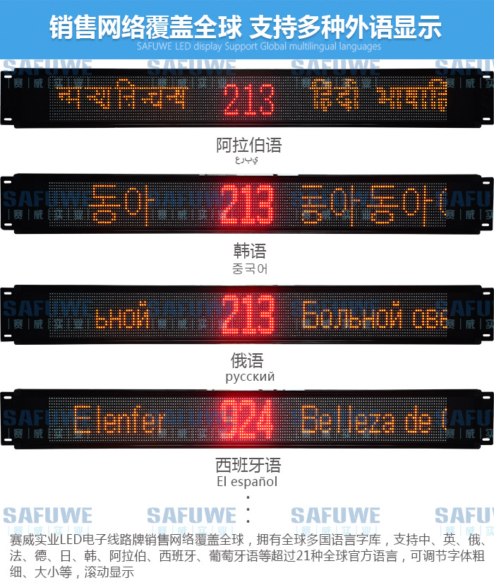 公交led屏多种中外语言显示